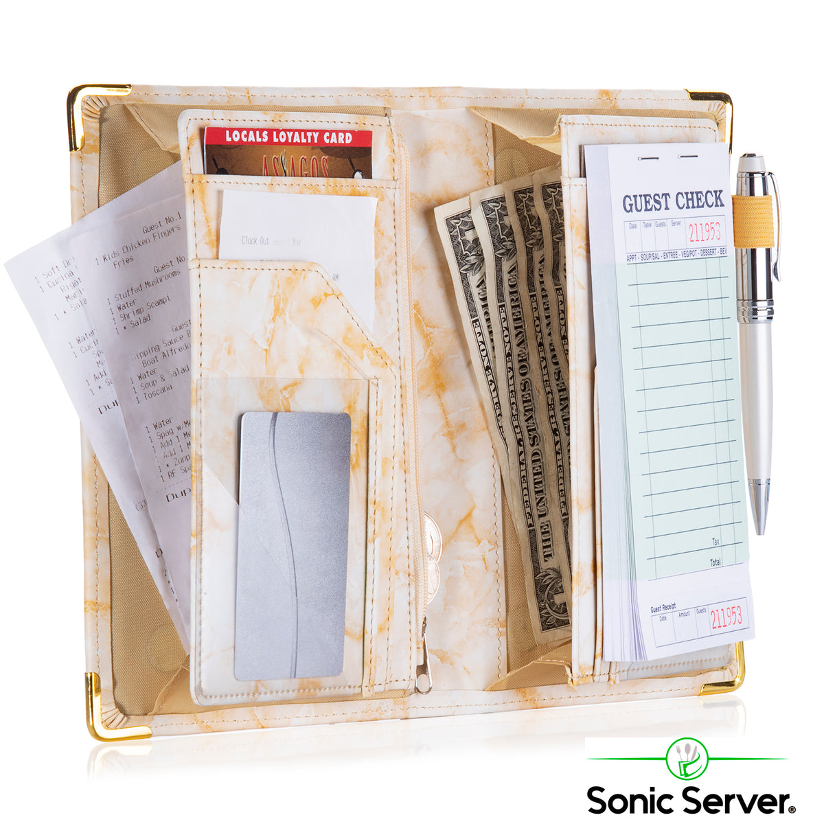 SERVER BOOK™ Metallic Collection 8 x 5 Server Organizer - Sparkle Pi –