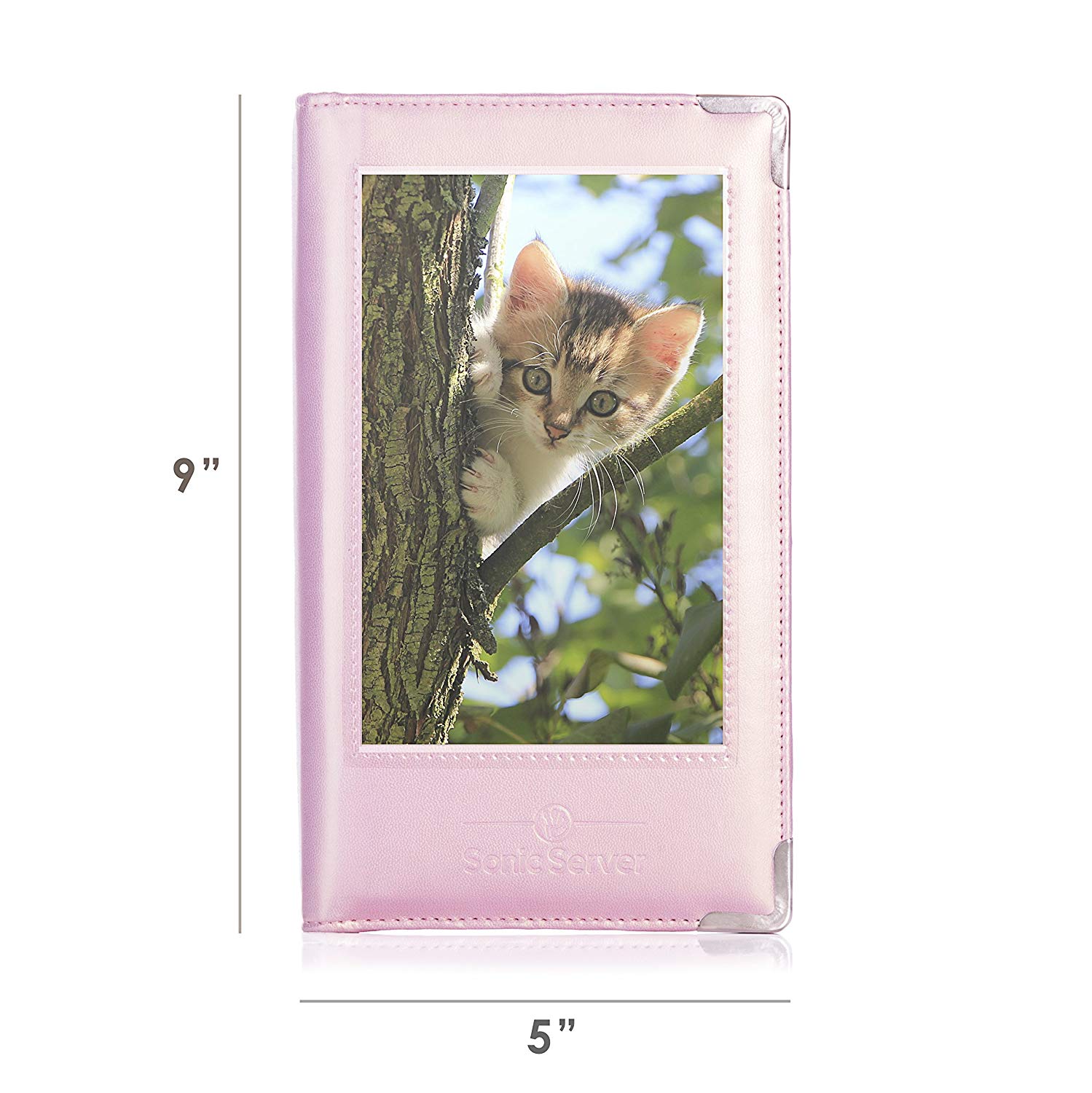 Sonic Server Book 5 x 9 Large Deluxe Millennial Pink Organizer for Waitress/Waiter - 12 Pockets includes Window for Personalization