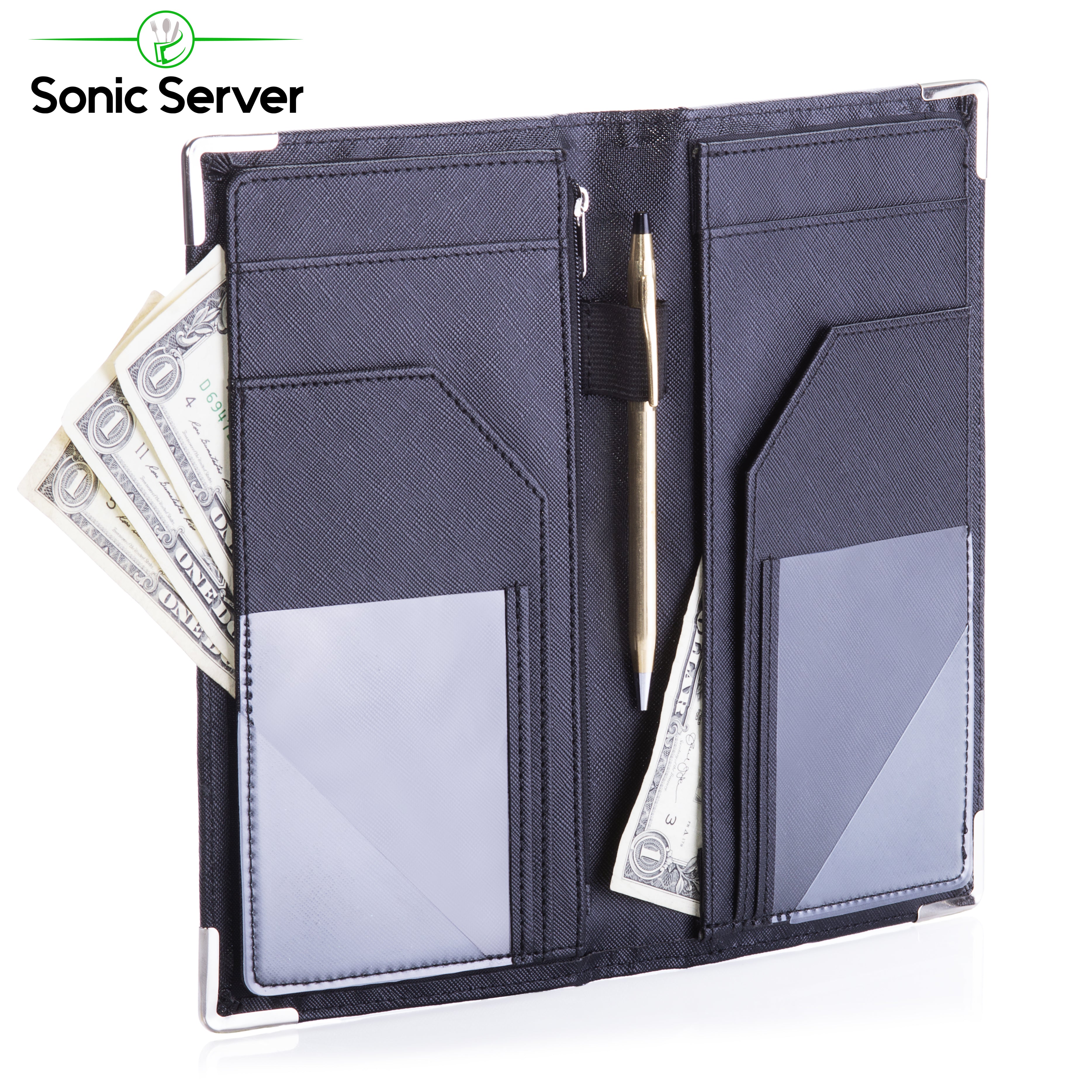 Sonic Server 5x9 11-Pocket Server Book Organizer with Double Magnetic  Pockets, Zipper Pouch & Pen Holder for Waitres…
